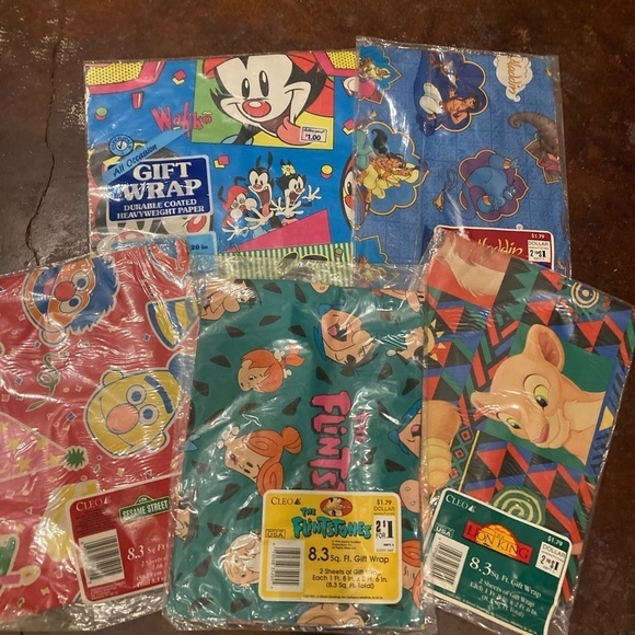 Other - Lot of 5 Vintage New In Package Wrapping Paper
